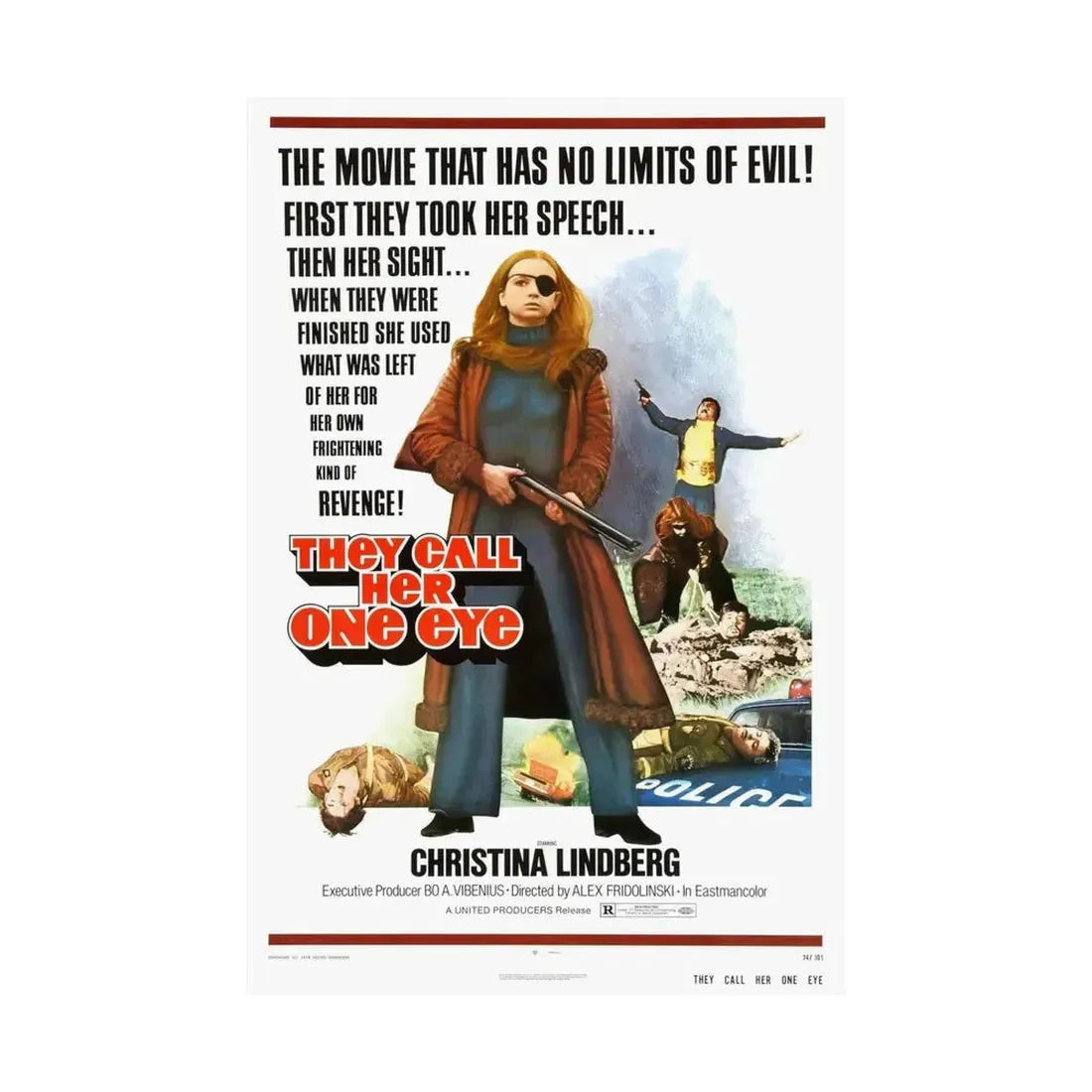 THEY CALL HER ONE EYE (THRILLER A CRUEL PICTURE) 1973 - Paper Movie Poster - The Sticker Space