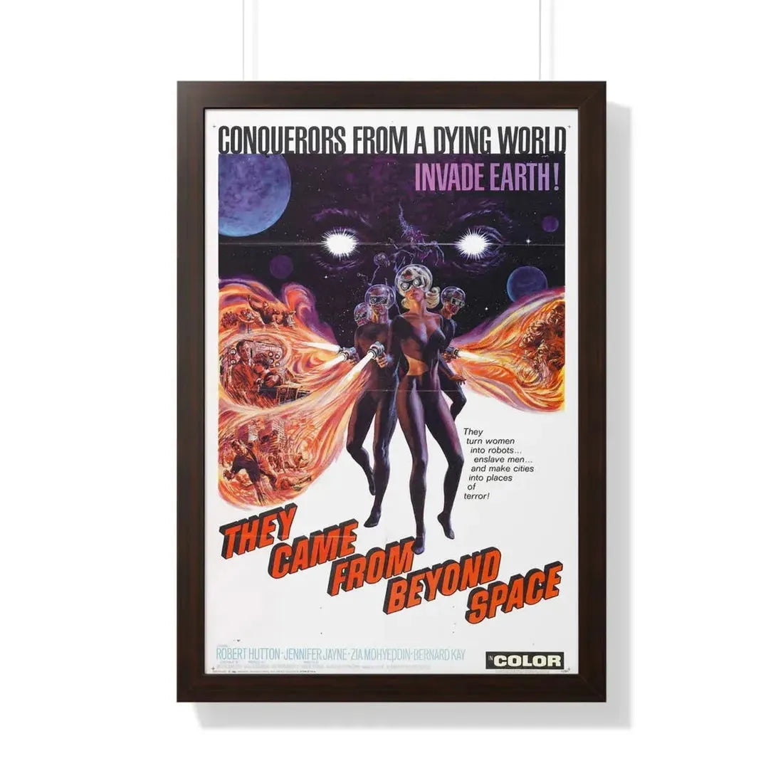 THEY CAME FROM BEYOND SPACE 1967 - Framed Movie Poster 20" x 30" Walnut - The Sticker Space