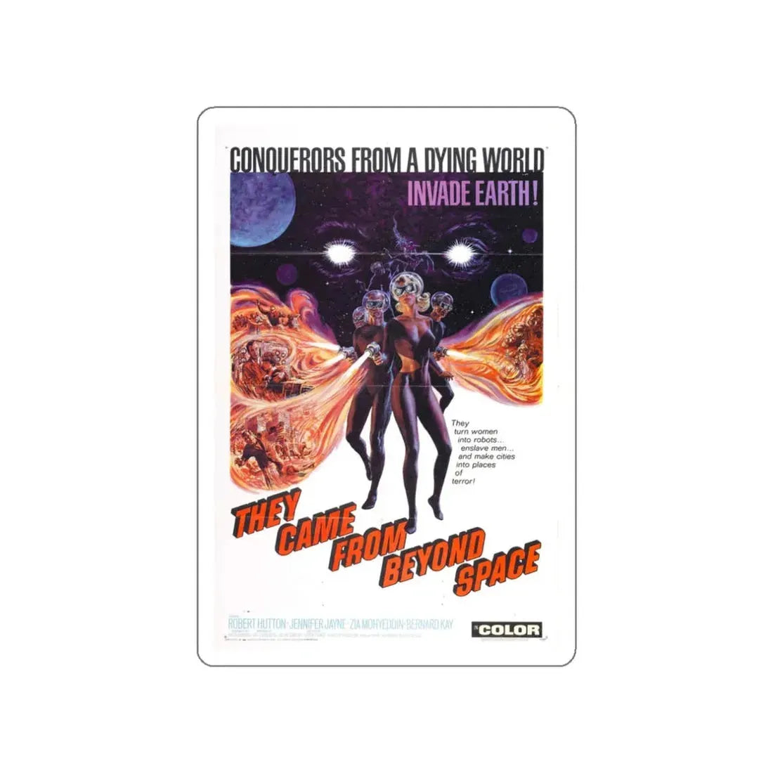 THEY CAME FROM BEYOND SPACE 1967 Movie Poster STICKER Vinyl Die-Cut Decal 3 Inch - The Sticker Space