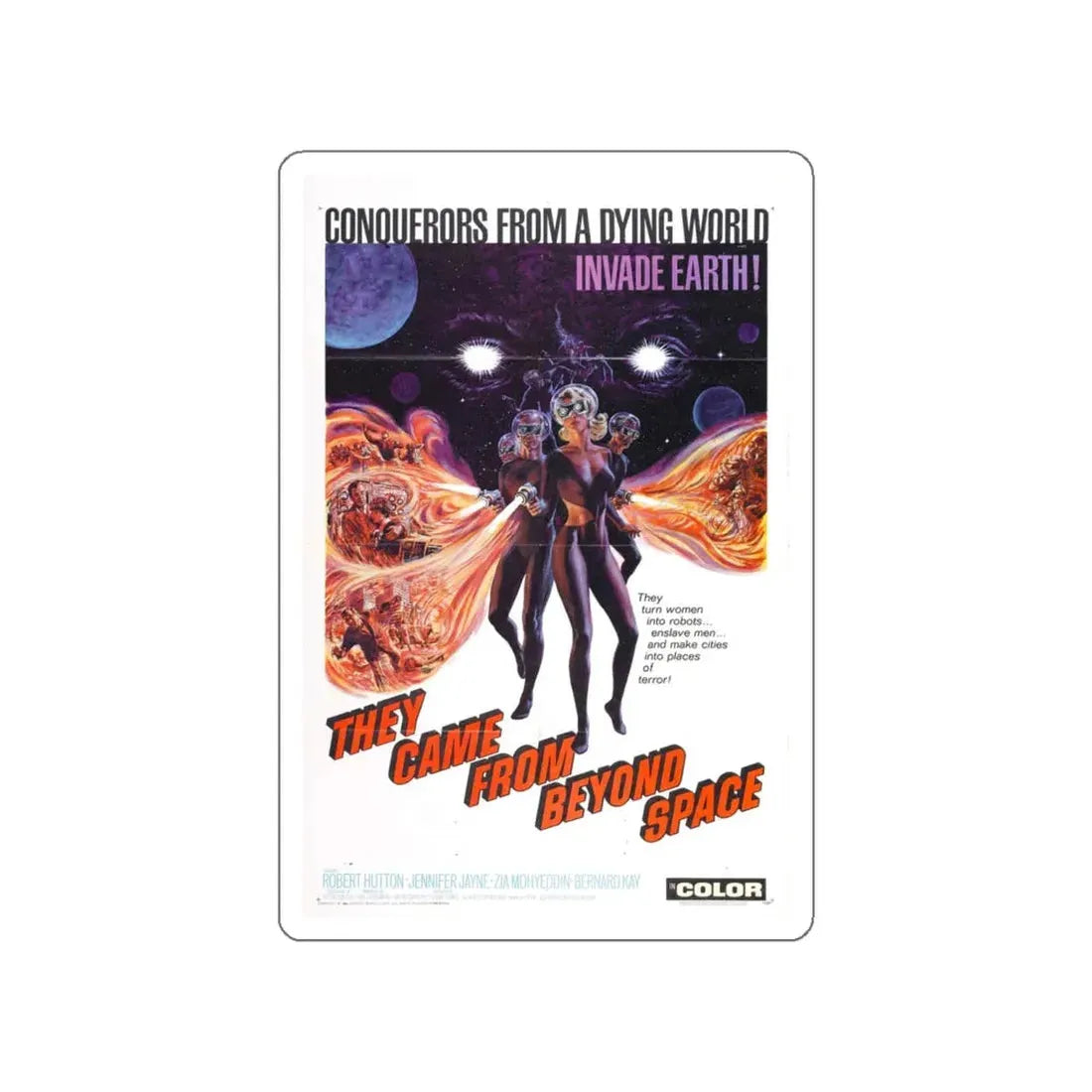 THEY CAME FROM BEYOND SPACE 1967 Movie Poster STICKER Vinyl Die-Cut Decal 5 Inch - The Sticker Space