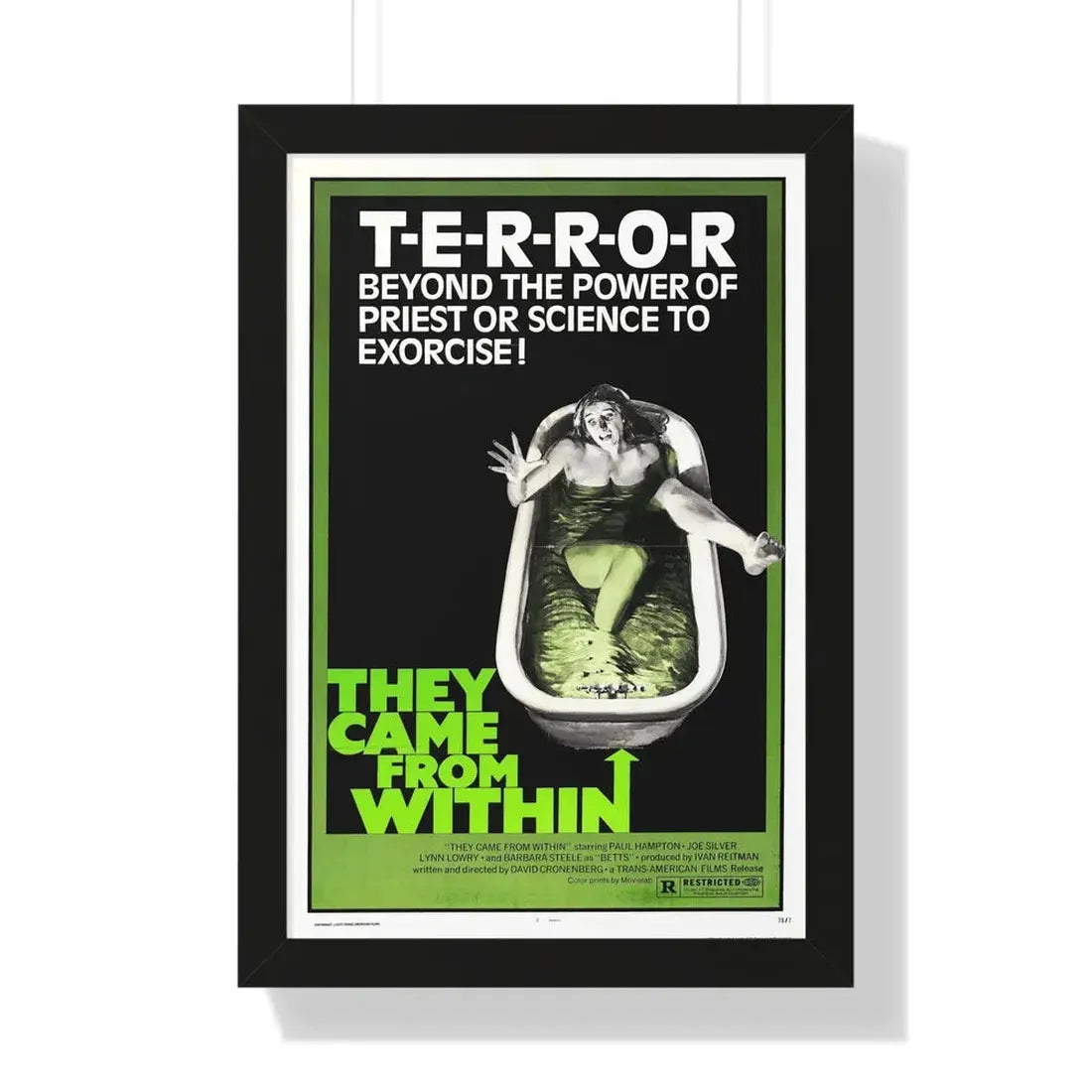 THEY CAME FROM WITHIN (SHIVERS, THE PARASITE MURDERS) 1975 - Framed Movie Poster 16″ x 24″ Black - The Sticker Space