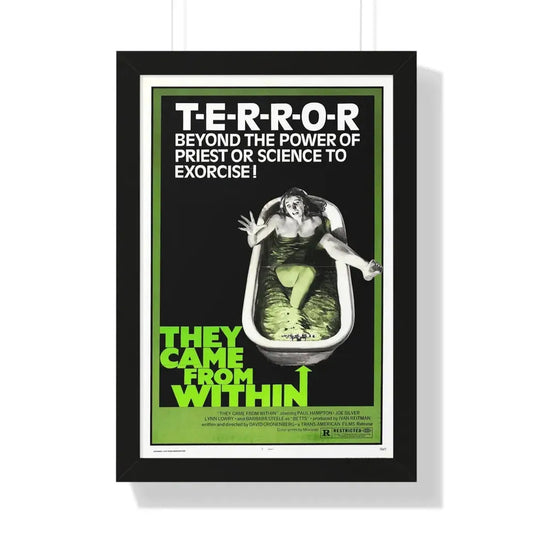 THEY CAME FROM WITHIN (SHIVERS, THE PARASITE MURDERS) 1975 - Framed Movie Poster 16″ x 24″ Black - The Sticker Space