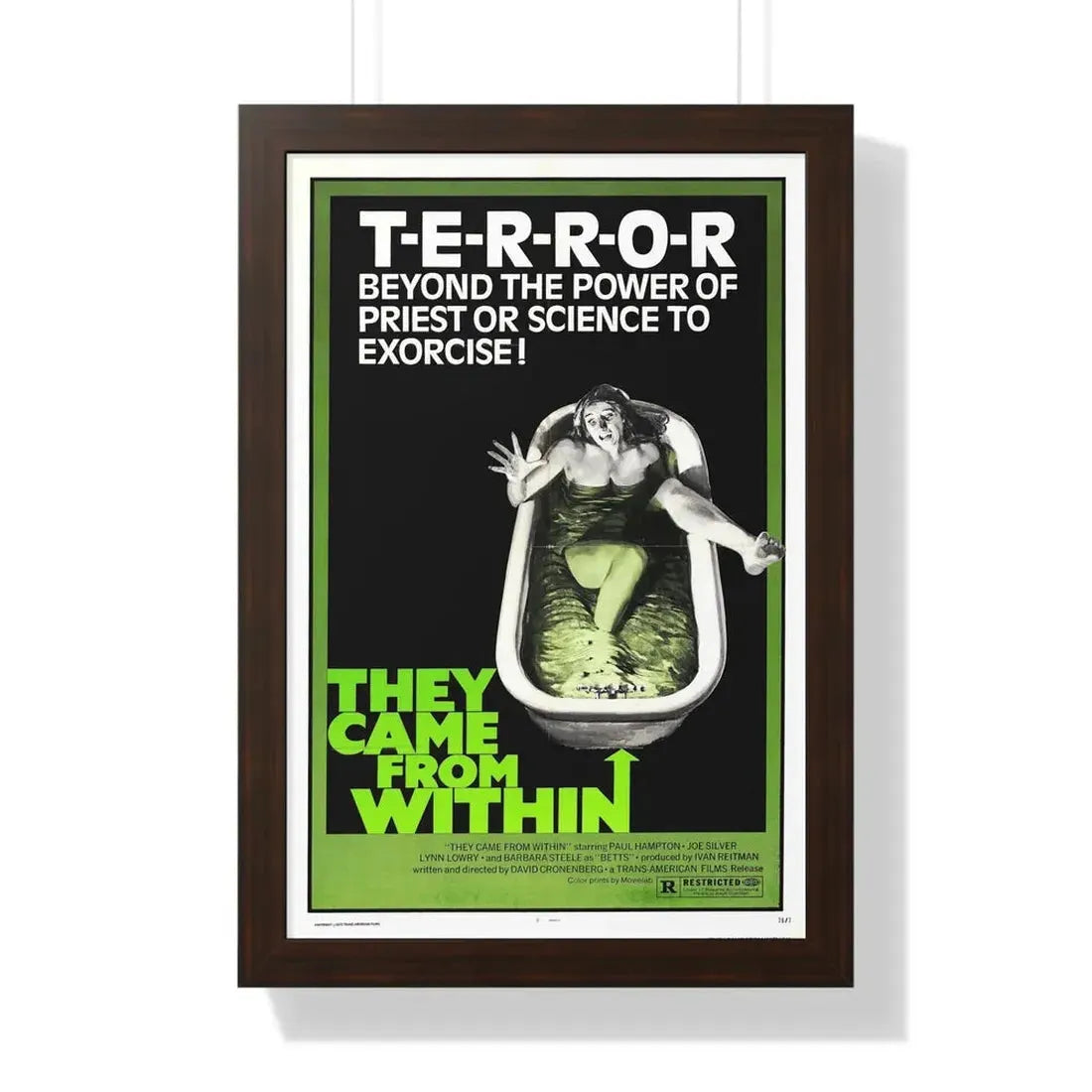 THEY CAME FROM WITHIN (SHIVERS, THE PARASITE MURDERS) 1975 - Framed Movie Poster 16″ x 24″ Walnut - The Sticker Space