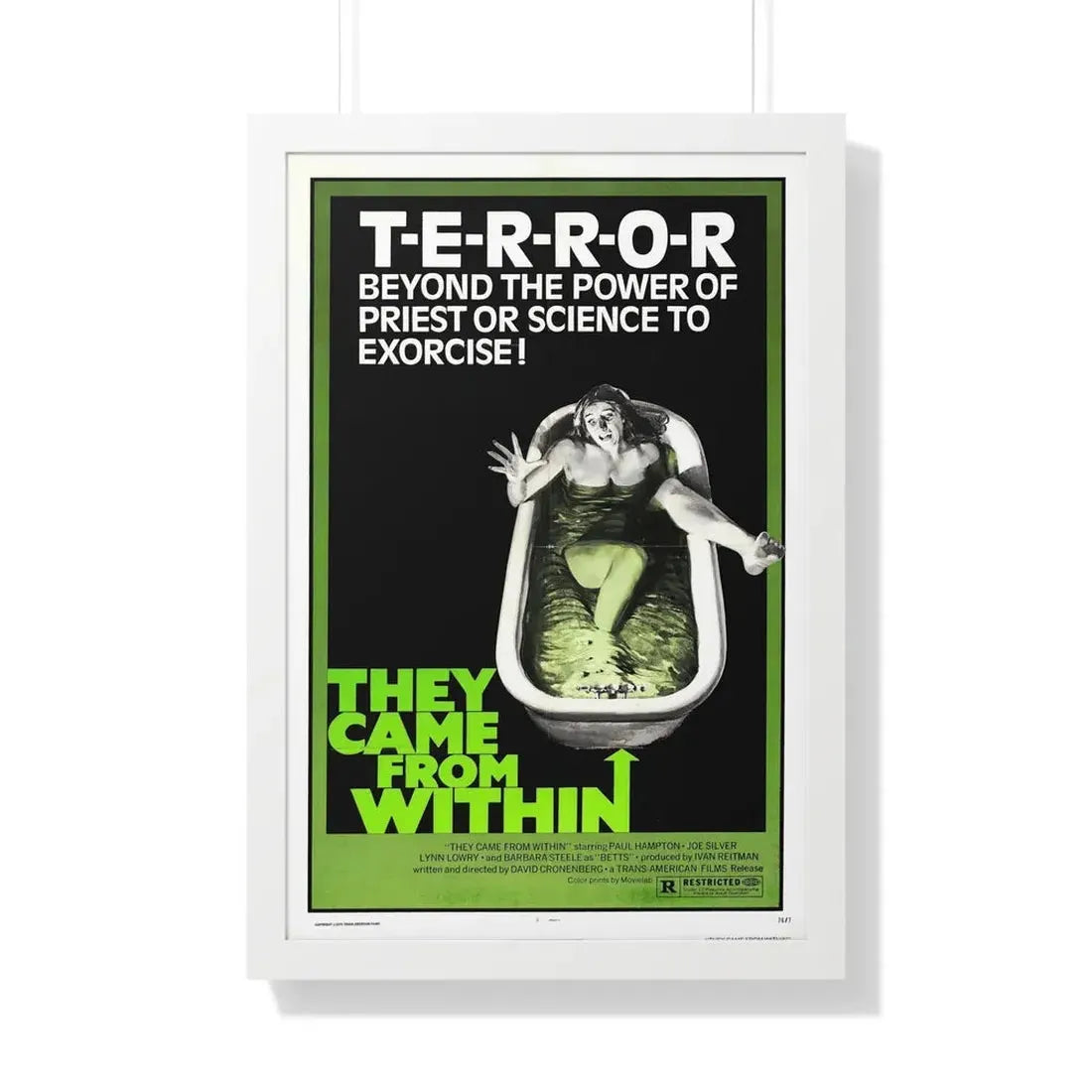THEY CAME FROM WITHIN (SHIVERS, THE PARASITE MURDERS) 1975 - Framed Movie Poster 20" x 30" White - The Sticker Space