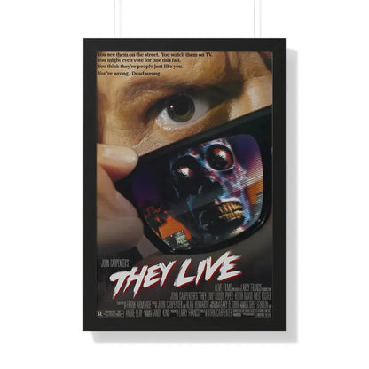 THEY LIVE! 1988 - Framed Movie Poster 20" x 30" Black - The Sticker Space