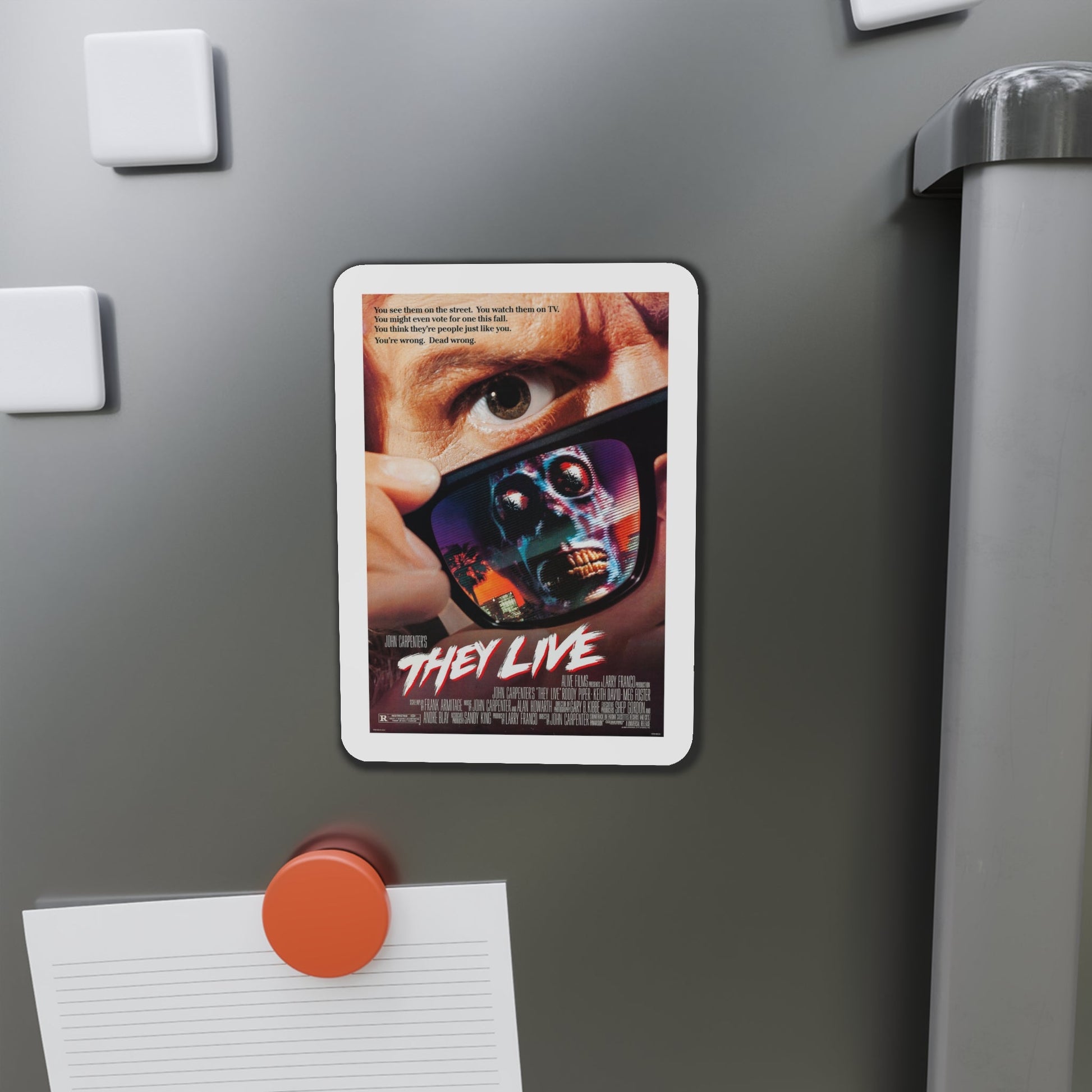 They Live 1988 Movie Poster Die-Cut Magnet-The Sticker Space