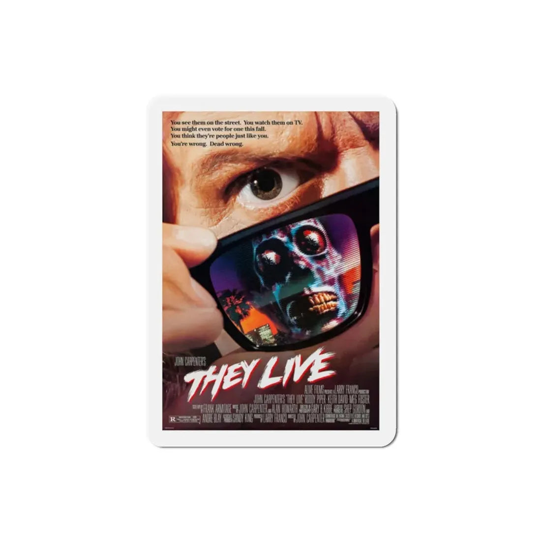 They Live 1988 Movie Poster Refrigerator Magnet 2 Inch - The Sticker Space