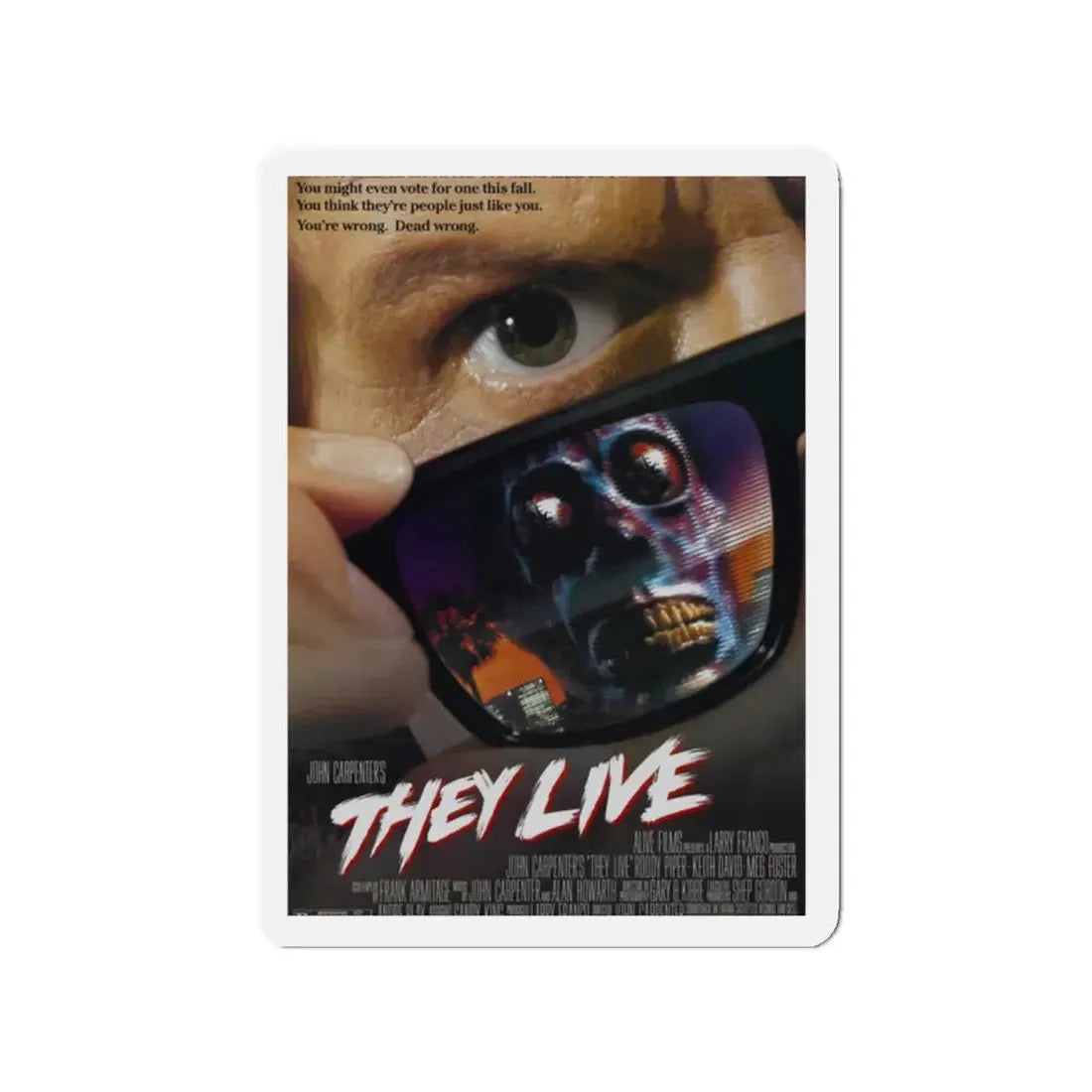 THEY LIVE! 1988 Movie Poster - Refrigerator Magnet 2 Inch - The Sticker Space