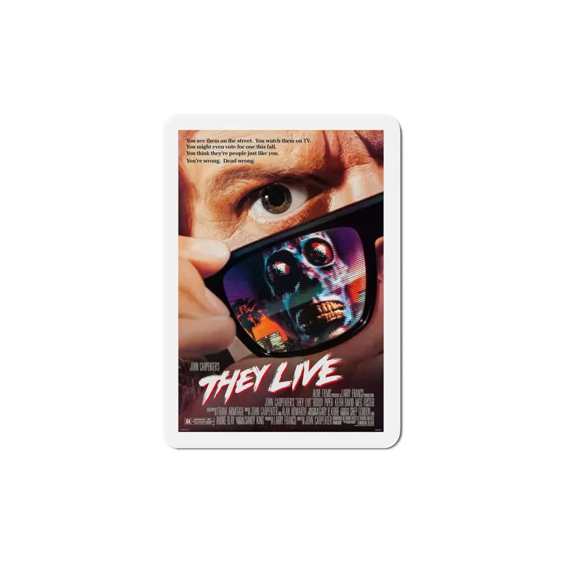 They Live 1988 Movie Poster Refrigerator Magnet 5 Inch - The Sticker Space