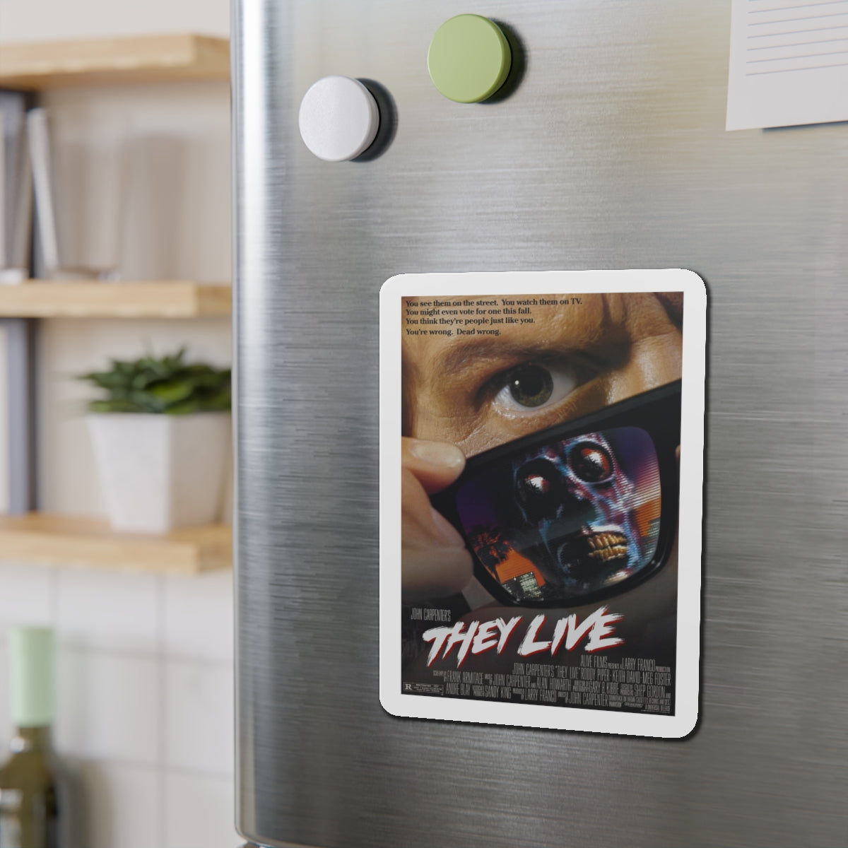 THEY LIVE! 1988 Movie Poster - Refrigerator Magnet