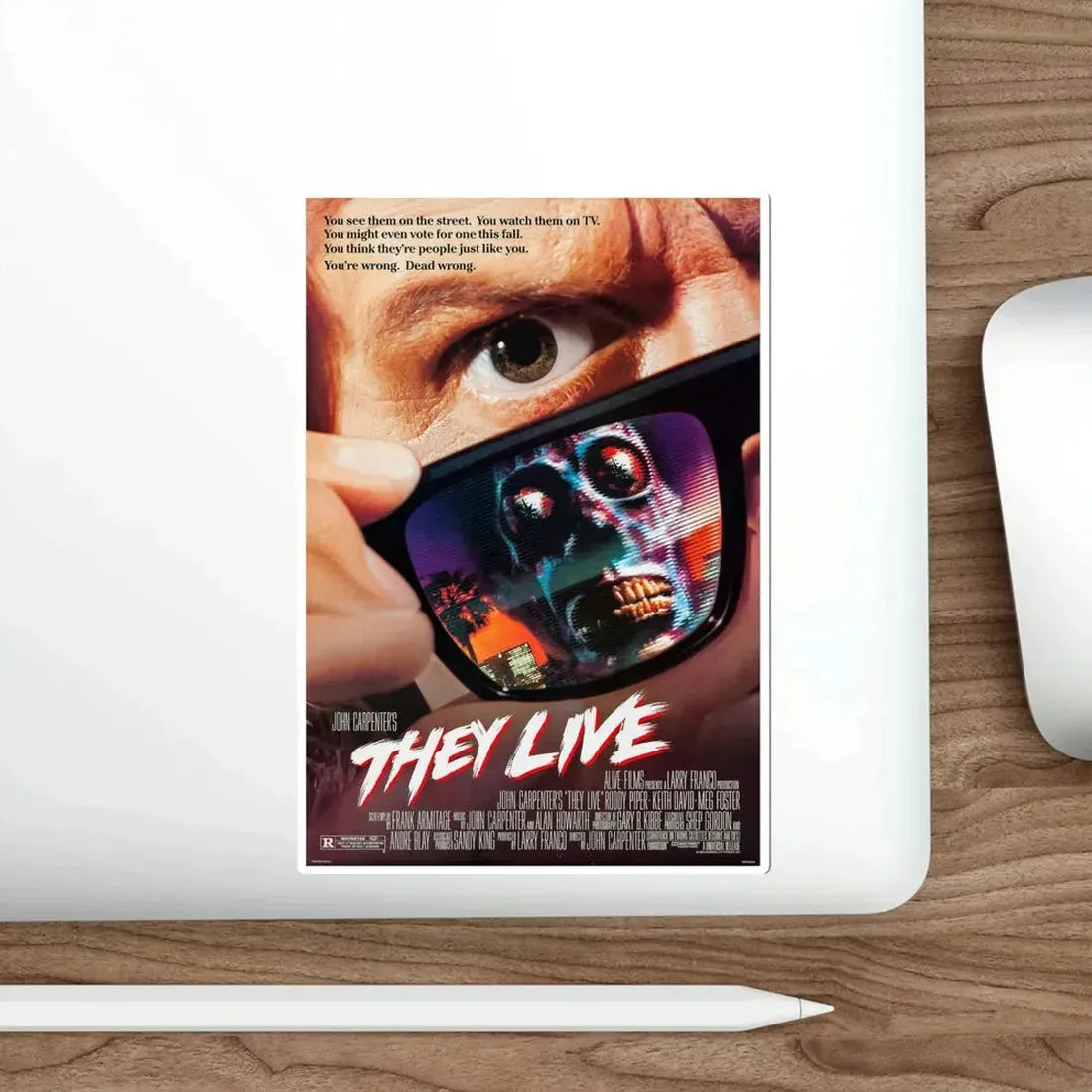 They Live 1988 Movie Poster STICKER Vinyl Die-Cut Decal - The Sticker Space