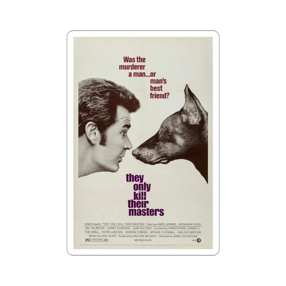 They Only Kill Their Masters 1972 Movie Poster STICKER Vinyl Die-Cut Decal 4 Inch - The Sticker Space