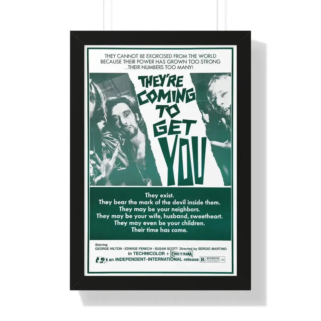THEY'RE COMING TO GET YOU (ALL THE COLORS OF THE DARK) 2 1972 - Framed Movie Poster 16″ x 24″ Black - The Sticker Space