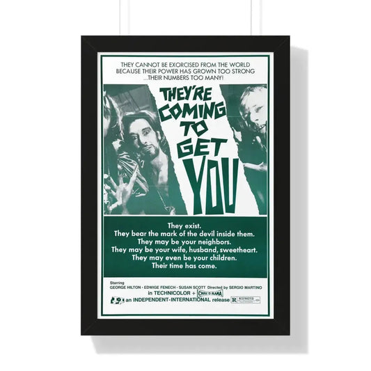 THEY'RE COMING TO GET YOU (ALL THE COLORS OF THE DARK) 2 1972 - Framed Movie Poster 16″ x 24″ Black - The Sticker Space
