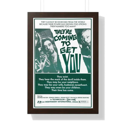 THEY'RE COMING TO GET YOU (ALL THE COLORS OF THE DARK) 2 1972 - Framed Movie Poster 16″ x 24″ Walnut - The Sticker Space