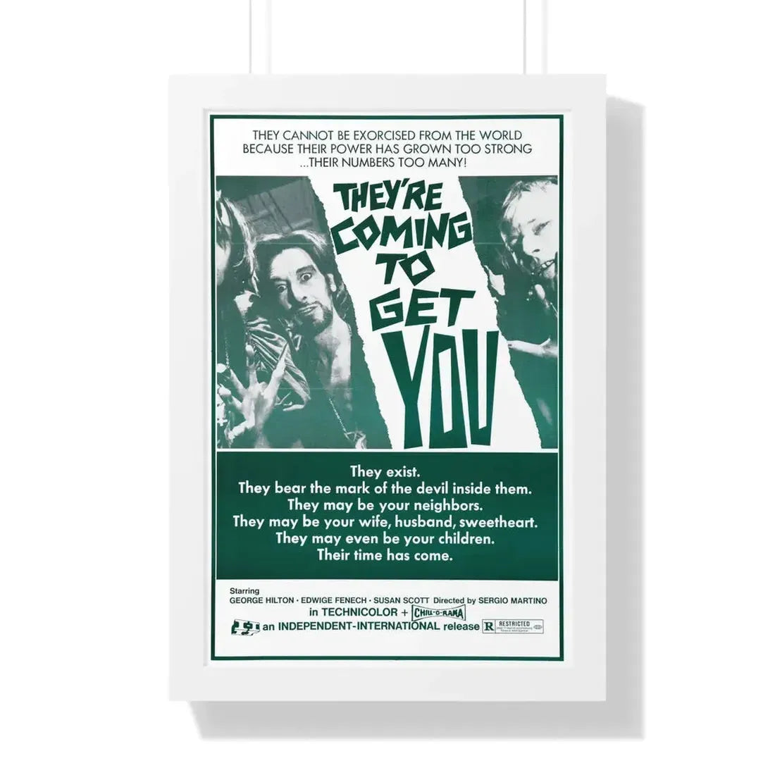 THEY'RE COMING TO GET YOU (ALL THE COLORS OF THE DARK) 2 1972 - Framed Movie Poster 16″ x 24″ White - The Sticker Space