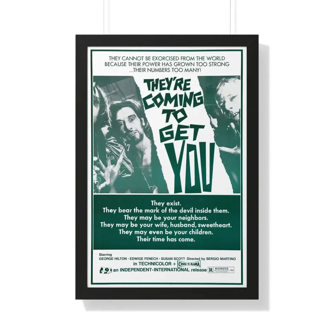 THEY'RE COMING TO GET YOU (ALL THE COLORS OF THE DARK) 2 1972 - Framed Movie Poster 20" x 30" Black - The Sticker Space