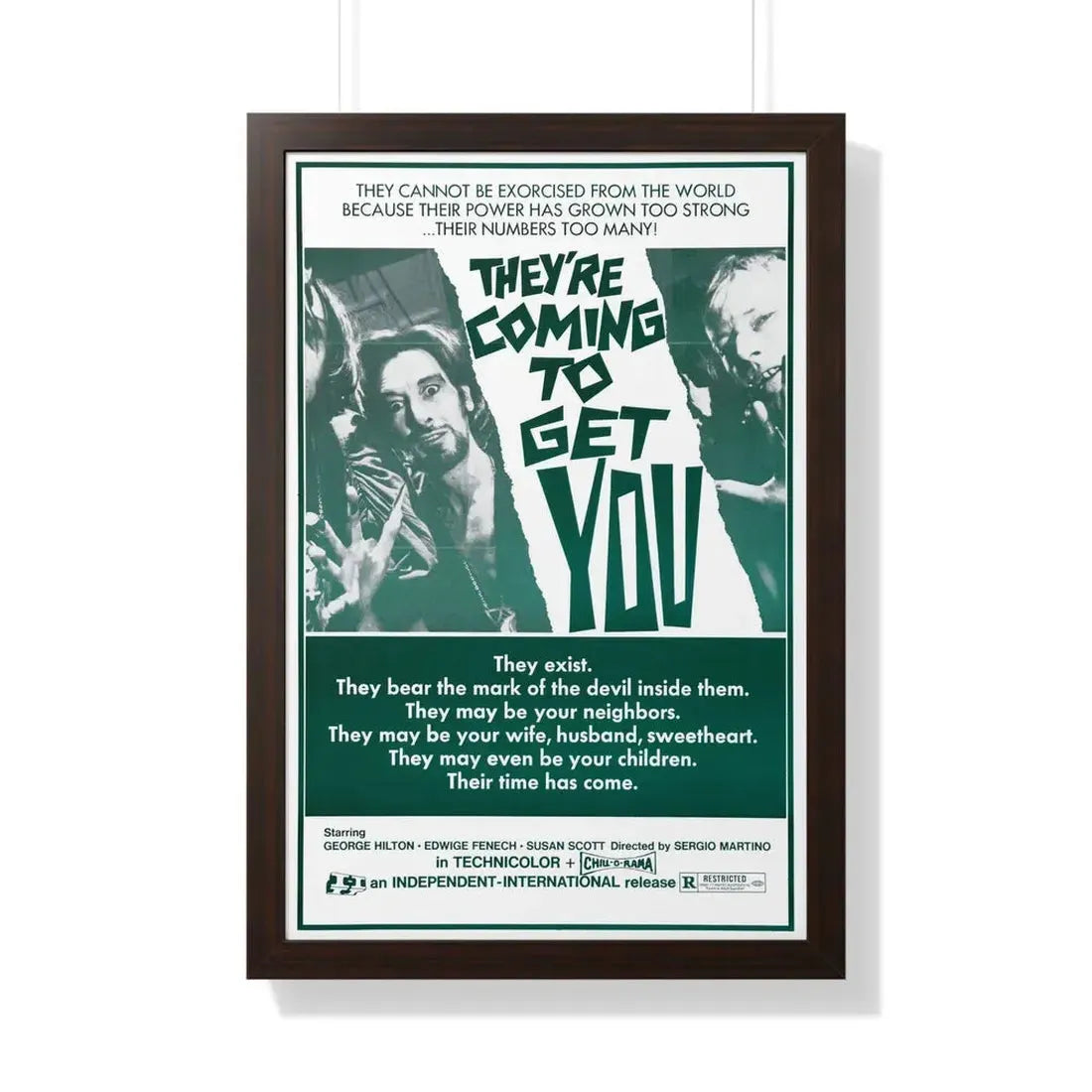 THEY'RE COMING TO GET YOU (ALL THE COLORS OF THE DARK) 2 1972 - Framed Movie Poster 20" x 30" Walnut - The Sticker Space