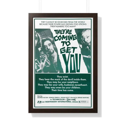 THEY'RE COMING TO GET YOU (ALL THE COLORS OF THE DARK) 2 1972 - Framed Movie Poster 20" x 30" Walnut - The Sticker Space