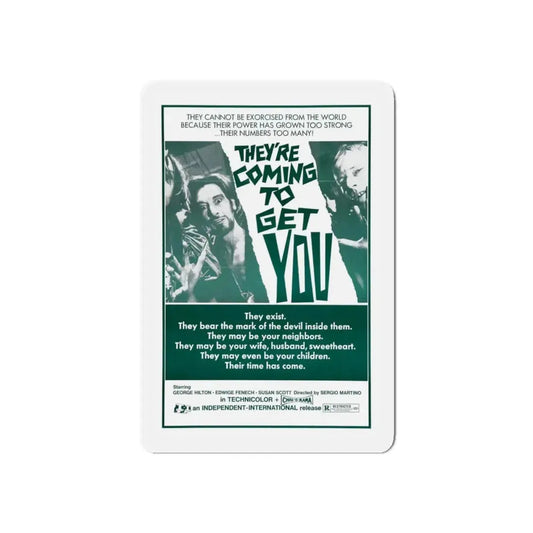 THEY'RE COMING TO GET YOU (ALL THE COLORS OF THE DARK) 2 1972 Movie Poster - Refrigerator Magnet 6 Inch Die-Cut - The Sticker Space