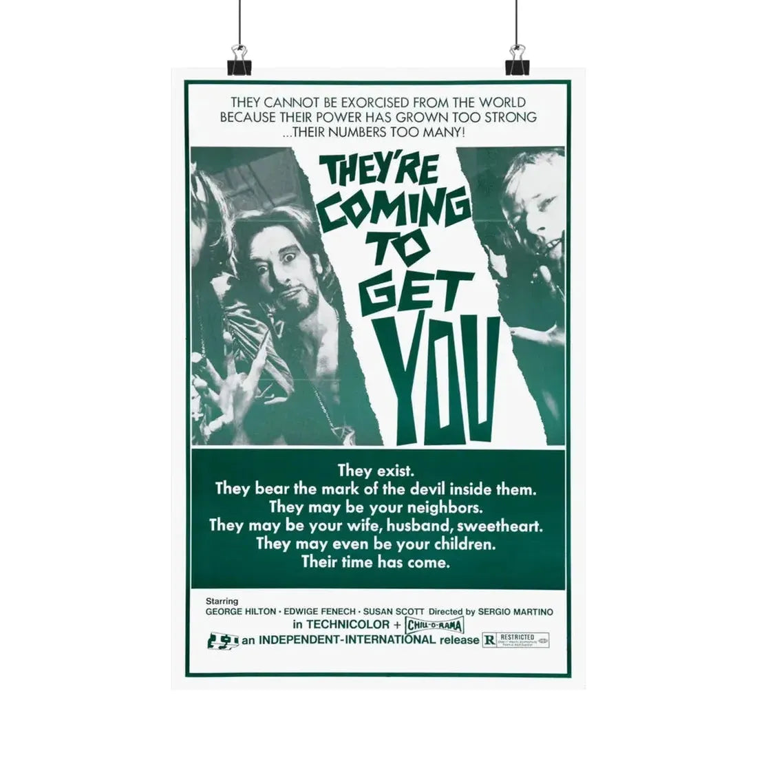 THEY'RE COMING TO GET YOU (ALL THE COLORS OF THE DARK) 2 1972 - Paper Movie Poster 12″ x 18″ Matte - The Sticker Space