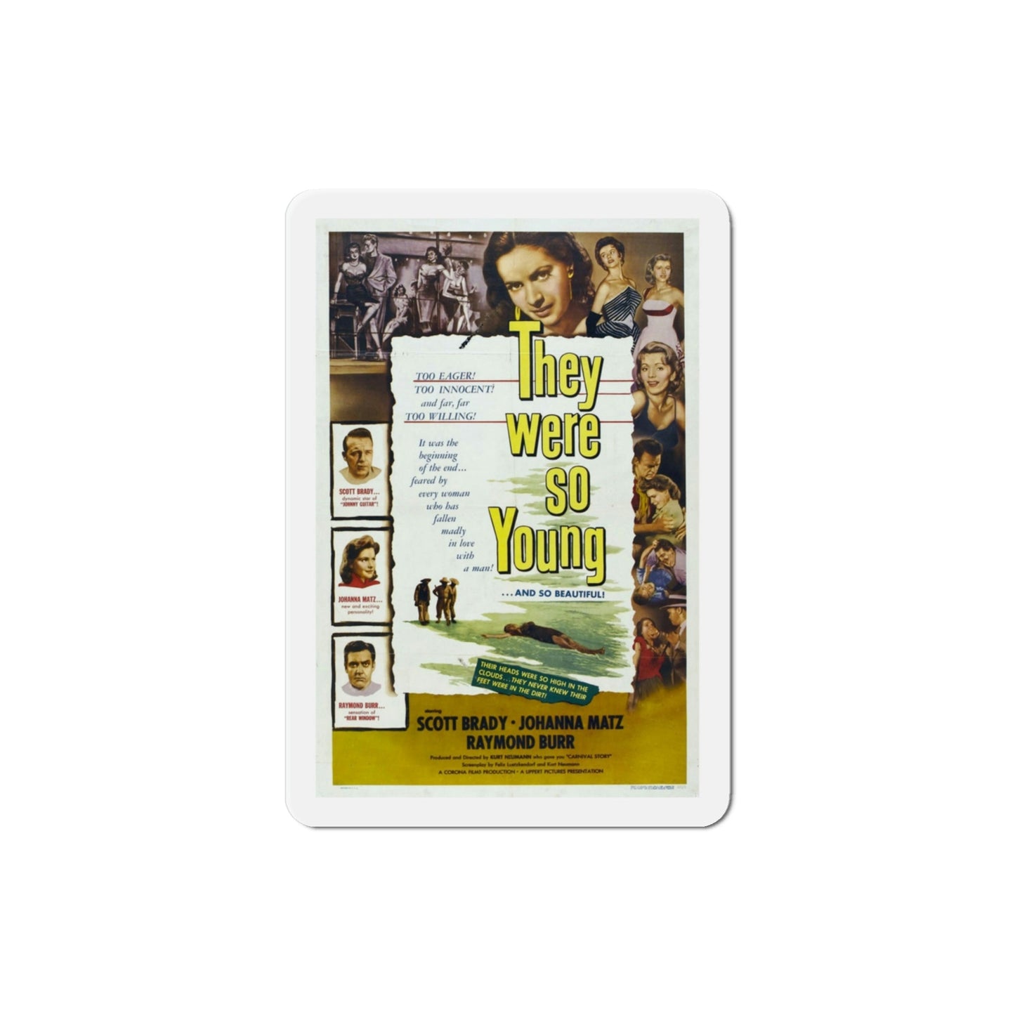 They Were So Young 1955 Movie Poster Die-Cut Magnet-3 Inch-The Sticker Space