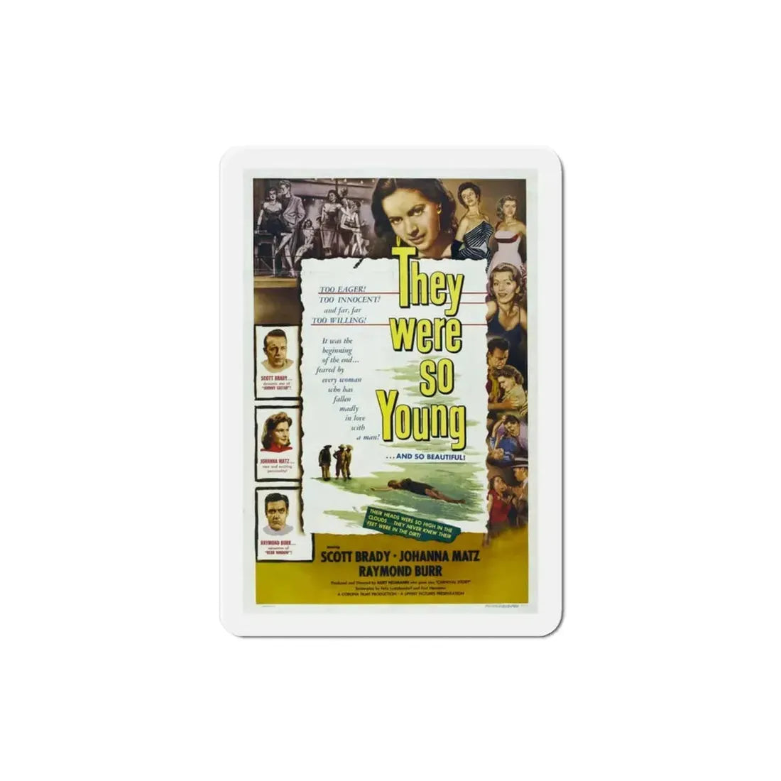 They Were So Young 1955 Movie Poster Refrigerator Magnet 3 Inch - The Sticker Space