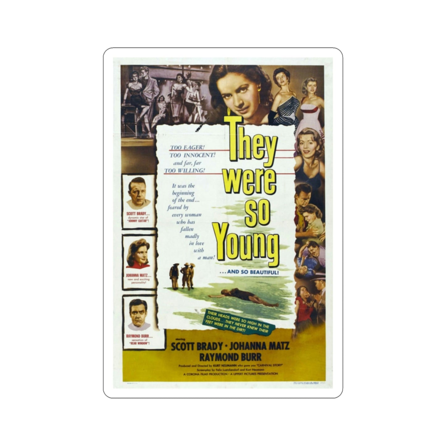 They Were So Young 1955 Movie Poster STICKER Vinyl Die-Cut Decal-2 Inch-The Sticker Space