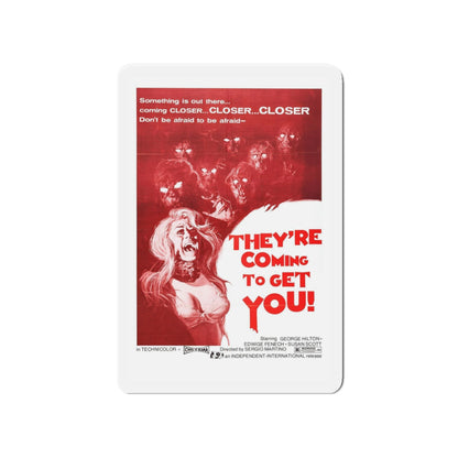 THEY'RE COMING TO GET YOU (ALL THE COLORS OF THE DARK) 1972 Movie Poster - Refrigerator Magnet-4 Inch-Die-Cut-The Sticker Space