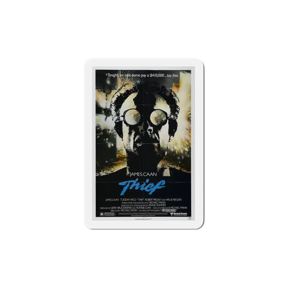 Thief 1981 Movie Poster Refrigerator Magnet 5 Inch - The Sticker Space