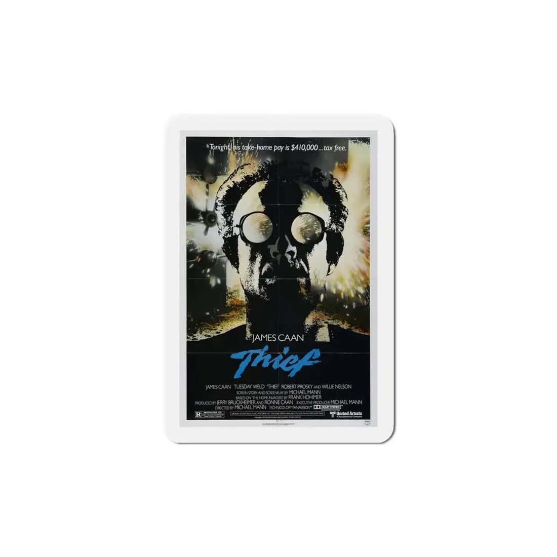 Thief 1981 Movie Poster Refrigerator Magnet 6 Inch - The Sticker Space