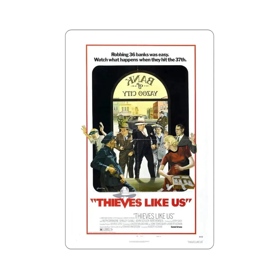Thieves Like Us 1974 Movie Poster STICKER Vinyl Die-Cut Decal 5 Inch - The Sticker Space