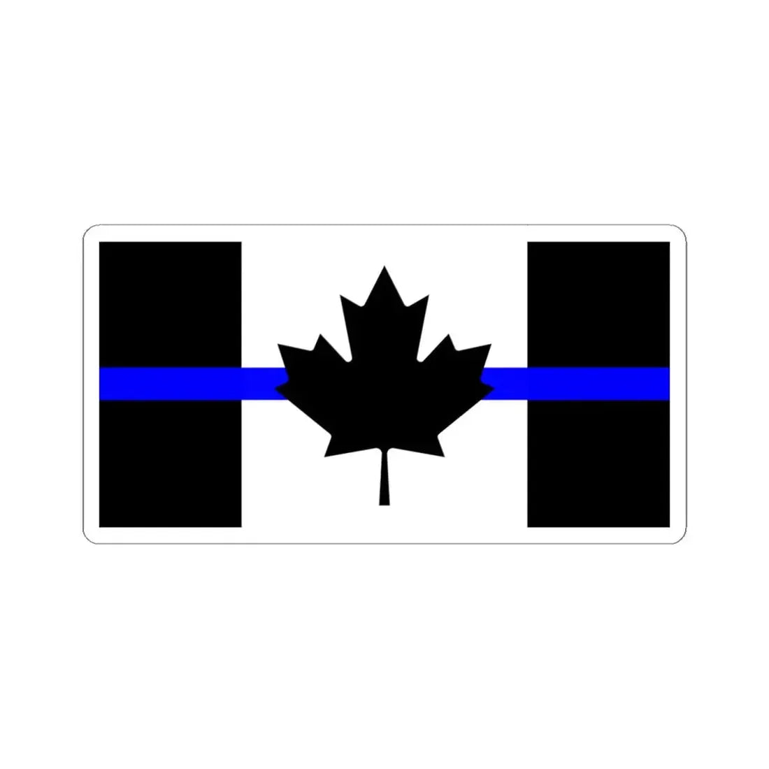 Thin Blue Line Flag Canada (Canada) STICKER Vinyl Kiss-Cut Decal 4 Inch White - The Sticker Space