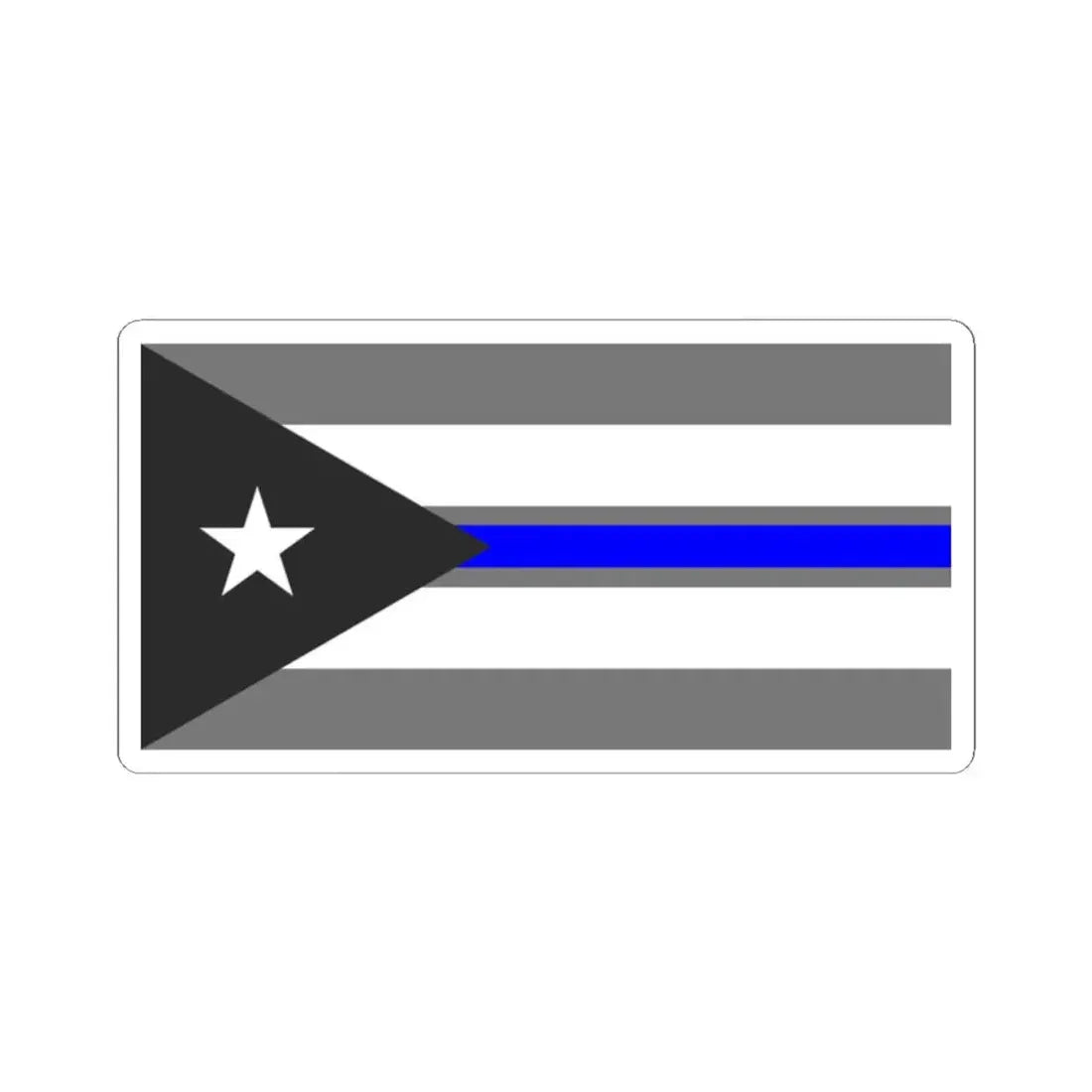 Thin Blue Line Flag Cuba (Cuba) STICKER Vinyl Kiss-Cut Decal 2 Inch White - The Sticker Space