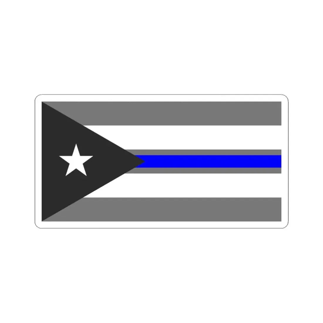 Thin Blue Line Flag Cuba (Cuba) STICKER Vinyl Kiss-Cut Decal 3 Inch White - The Sticker Space