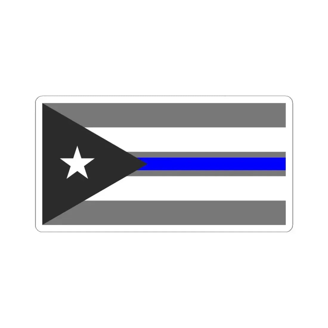 Thin Blue Line Flag Cuba (Cuba) STICKER Vinyl Kiss-Cut Decal 4 Inch White - The Sticker Space