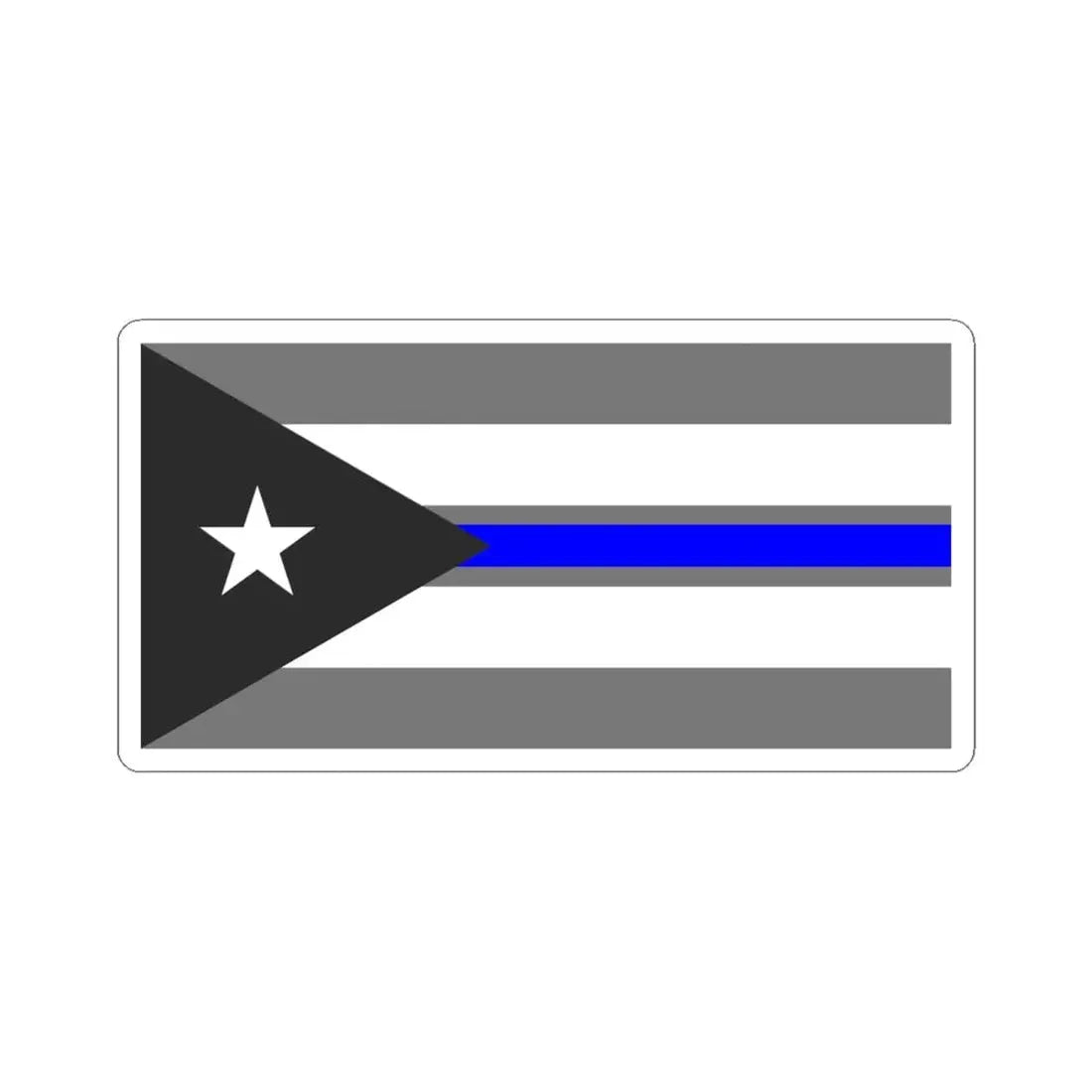 Thin Blue Line Flag Cuba (Cuba) STICKER Vinyl Kiss-Cut Decal 6 Inch White - The Sticker Space