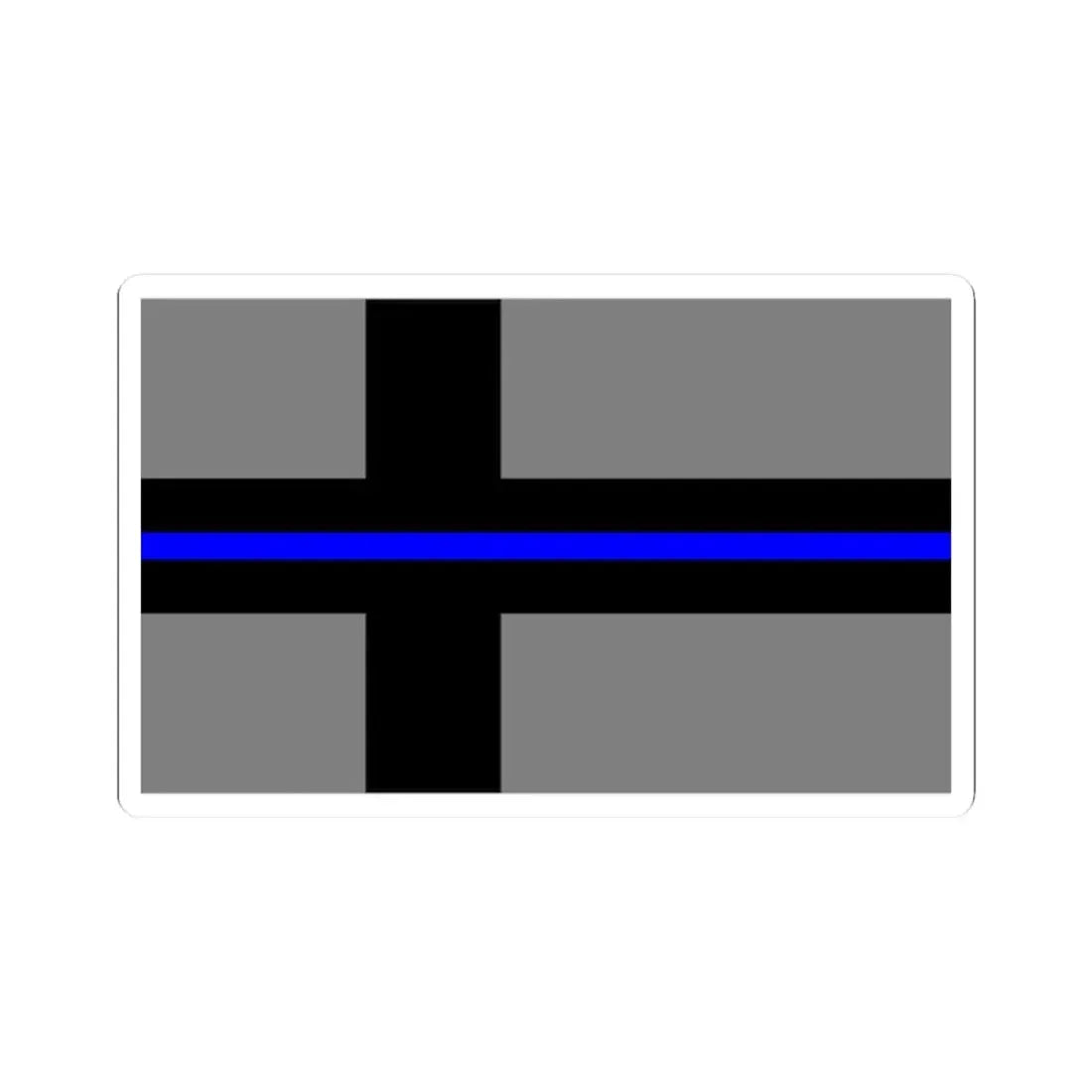 Thin Blue Line Flag Finland (Finland) STICKER Vinyl Kiss-Cut Decal 2 Inch White - The Sticker Space