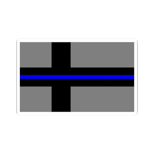 Thin Blue Line Flag Finland (Finland) STICKER Vinyl Kiss-Cut Decal 2 Inch White - The Sticker Space