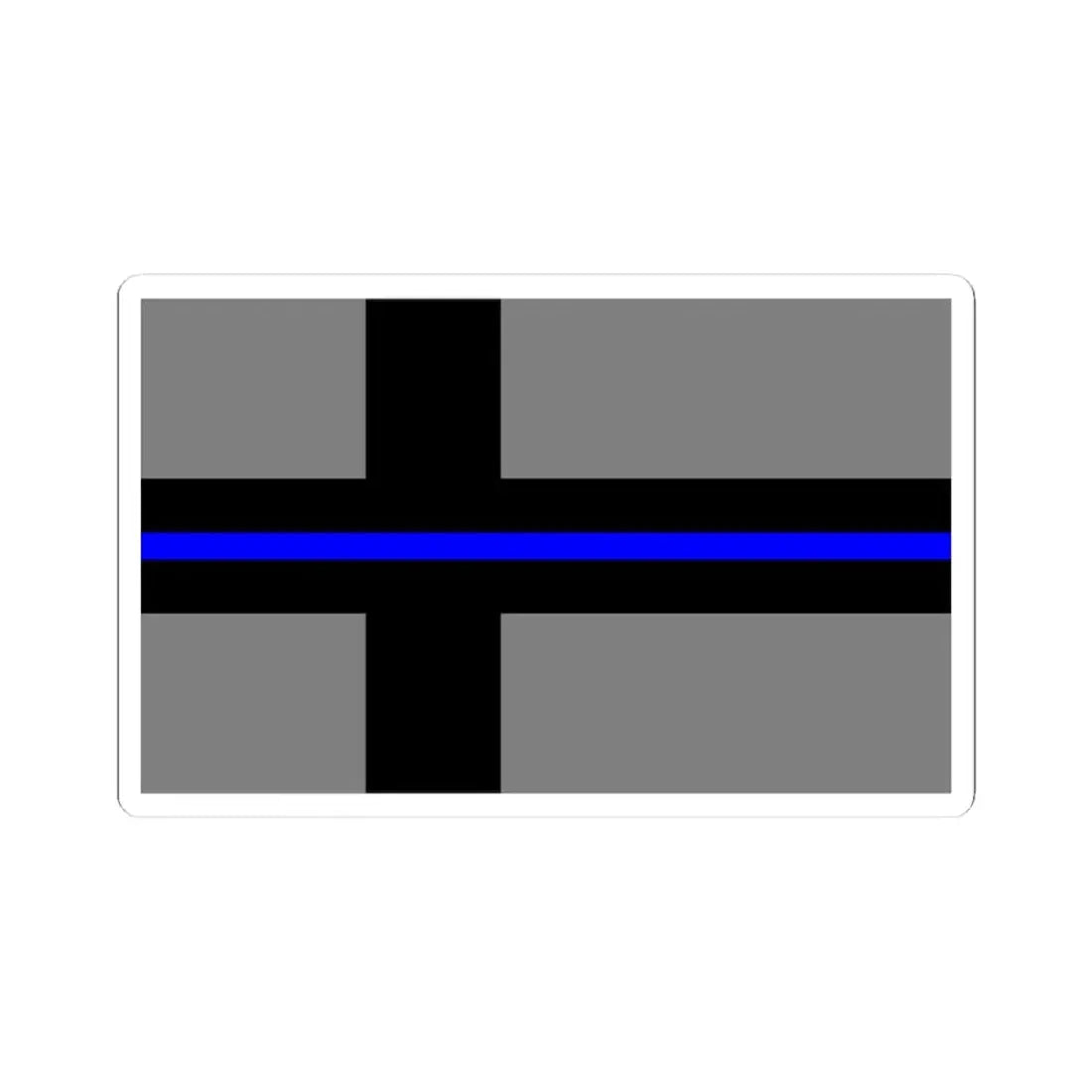 Thin Blue Line Flag Finland (Finland) STICKER Vinyl Kiss-Cut Decal 3 Inch White - The Sticker Space