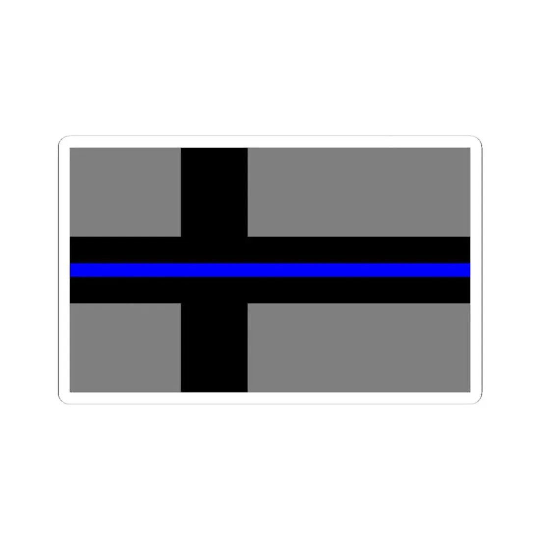 Thin Blue Line Flag Finland (Finland) STICKER Vinyl Kiss-Cut Decal 4 Inch White - The Sticker Space