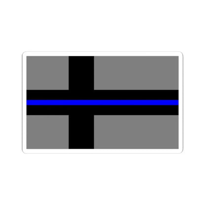 Thin Blue Line Flag Finland (Finland) STICKER Vinyl Kiss-Cut Decal 4 Inch White - The Sticker Space