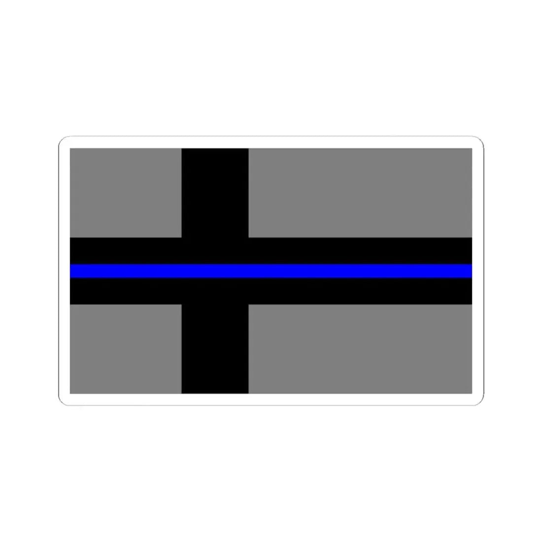 Thin Blue Line Flag Finland (Finland) STICKER Vinyl Kiss-Cut Decal 6 Inch White - The Sticker Space