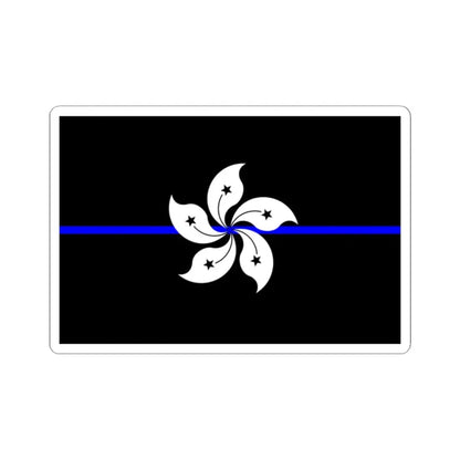 Thin Blue Line Flag Hong Kong (China) STICKER Vinyl Kiss-Cut Decal 2 Inch White - The Sticker Space