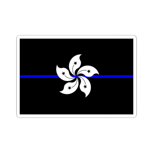 Thin Blue Line Flag Hong Kong (China) STICKER Vinyl Kiss-Cut Decal 2 Inch White - The Sticker Space