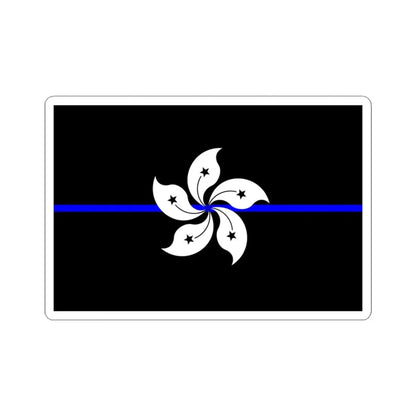 Thin Blue Line Flag Hong Kong (China) STICKER Vinyl Kiss-Cut Decal 3 Inch White - The Sticker Space