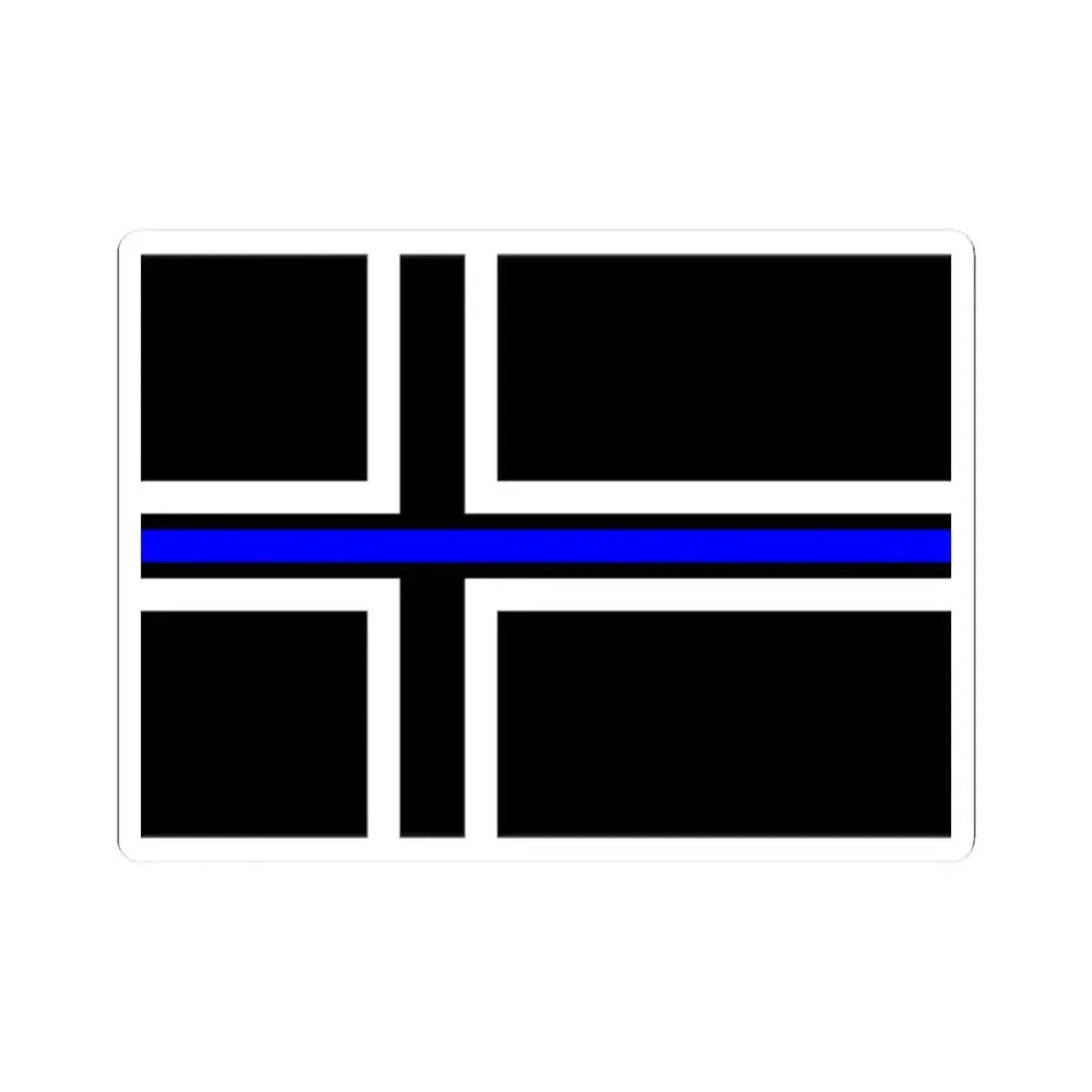 Thin Blue Line Flag Iceland (Iceland) STICKER Vinyl Kiss-Cut Decal 2 Inch White - The Sticker Space