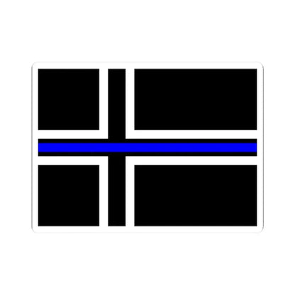 Thin Blue Line Flag Iceland (Iceland) STICKER Vinyl Kiss-Cut Decal 2 Inch White - The Sticker Space