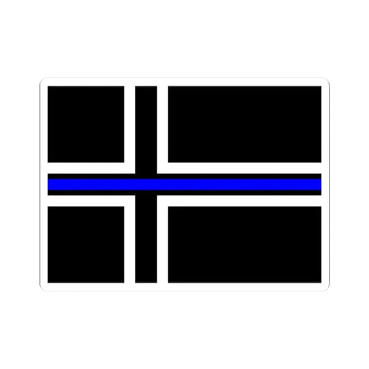 Thin Blue Line Flag Iceland (Iceland) STICKER Vinyl Kiss-Cut Decal 2 Inch White - The Sticker Space