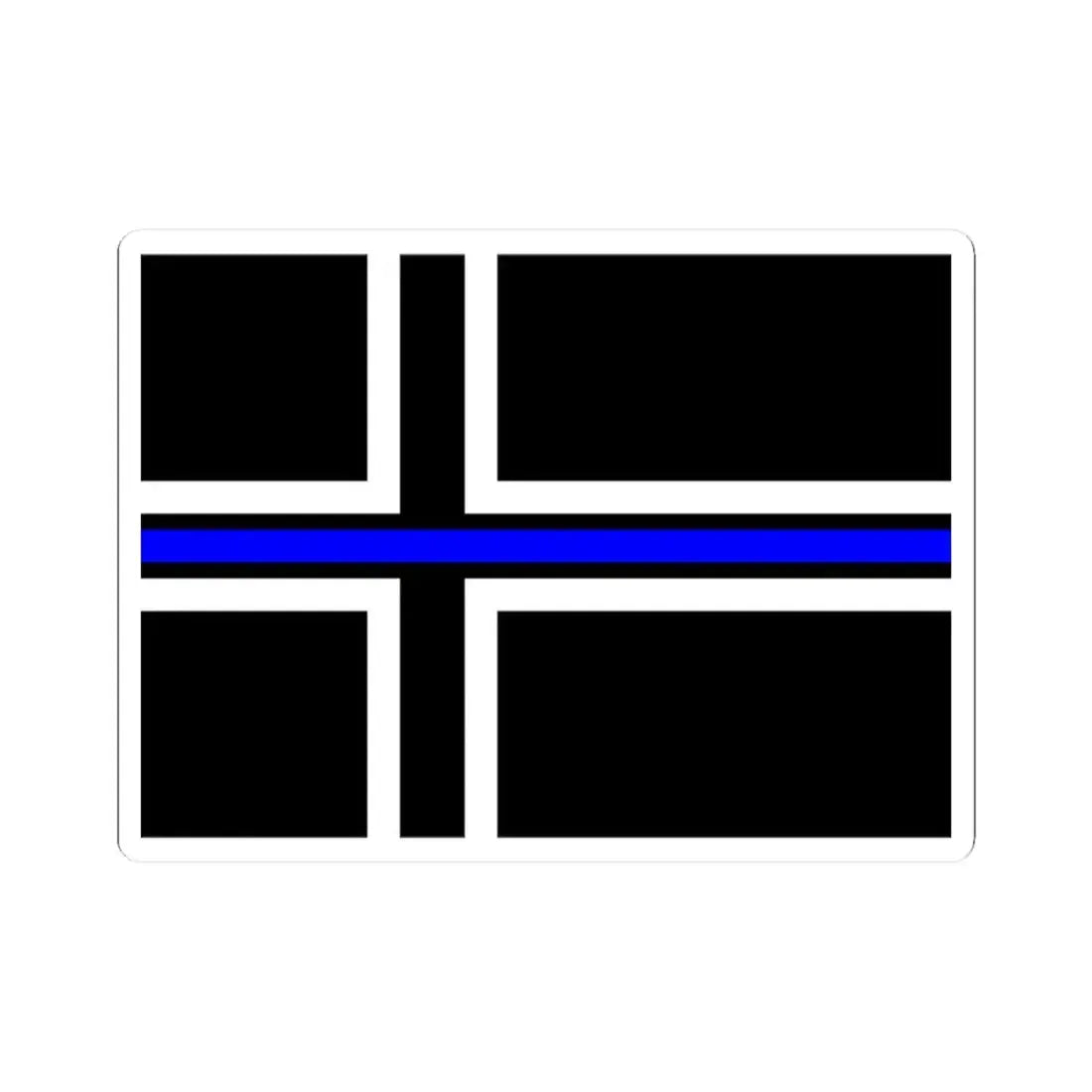 Thin Blue Line Flag Iceland (Iceland) STICKER Vinyl Kiss-Cut Decal 3 Inch White - The Sticker Space